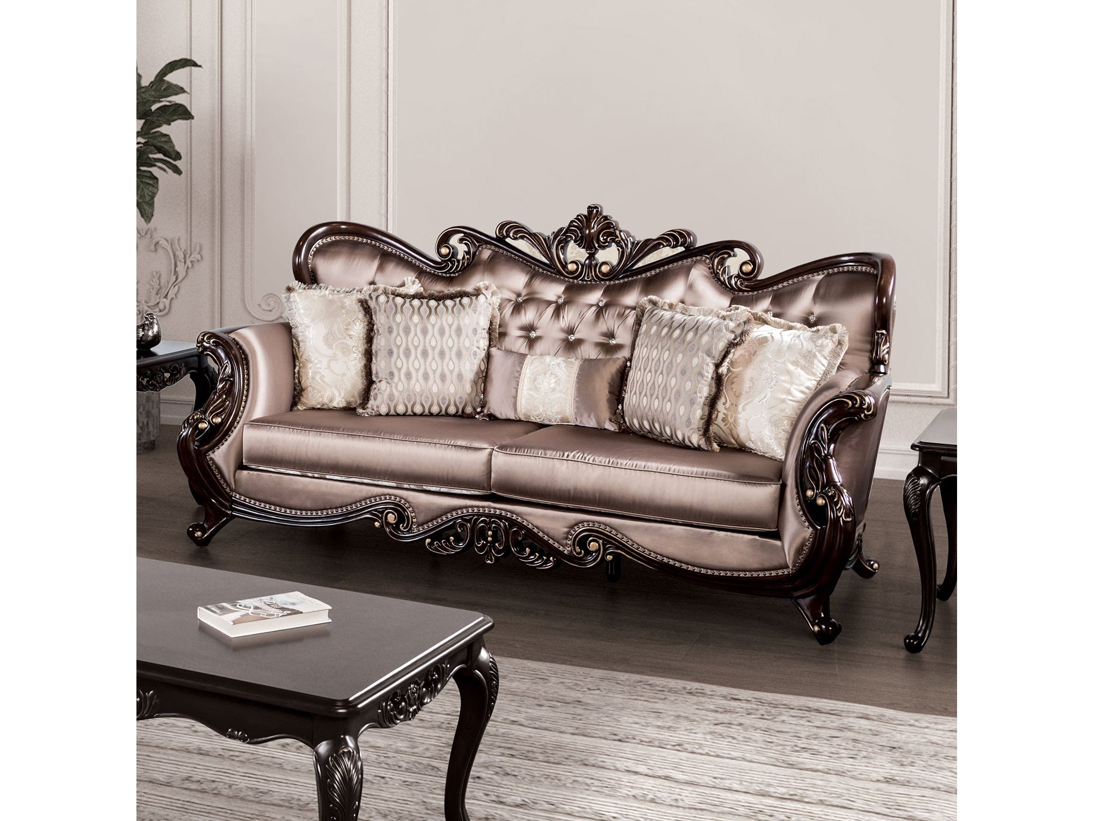 Albacete Dark Cherry/Brown Sofa