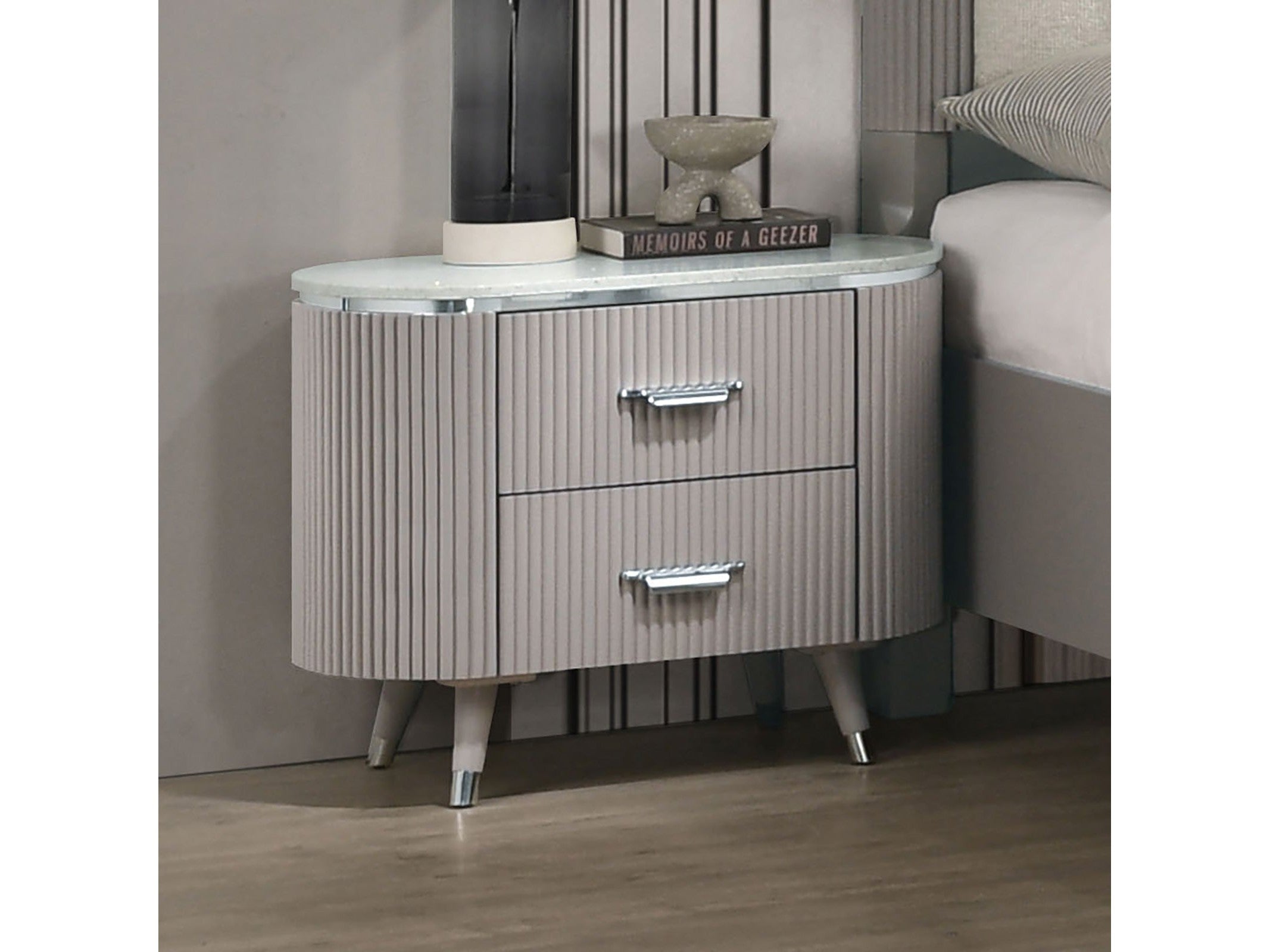 Aldridge Light Gray Nightstand