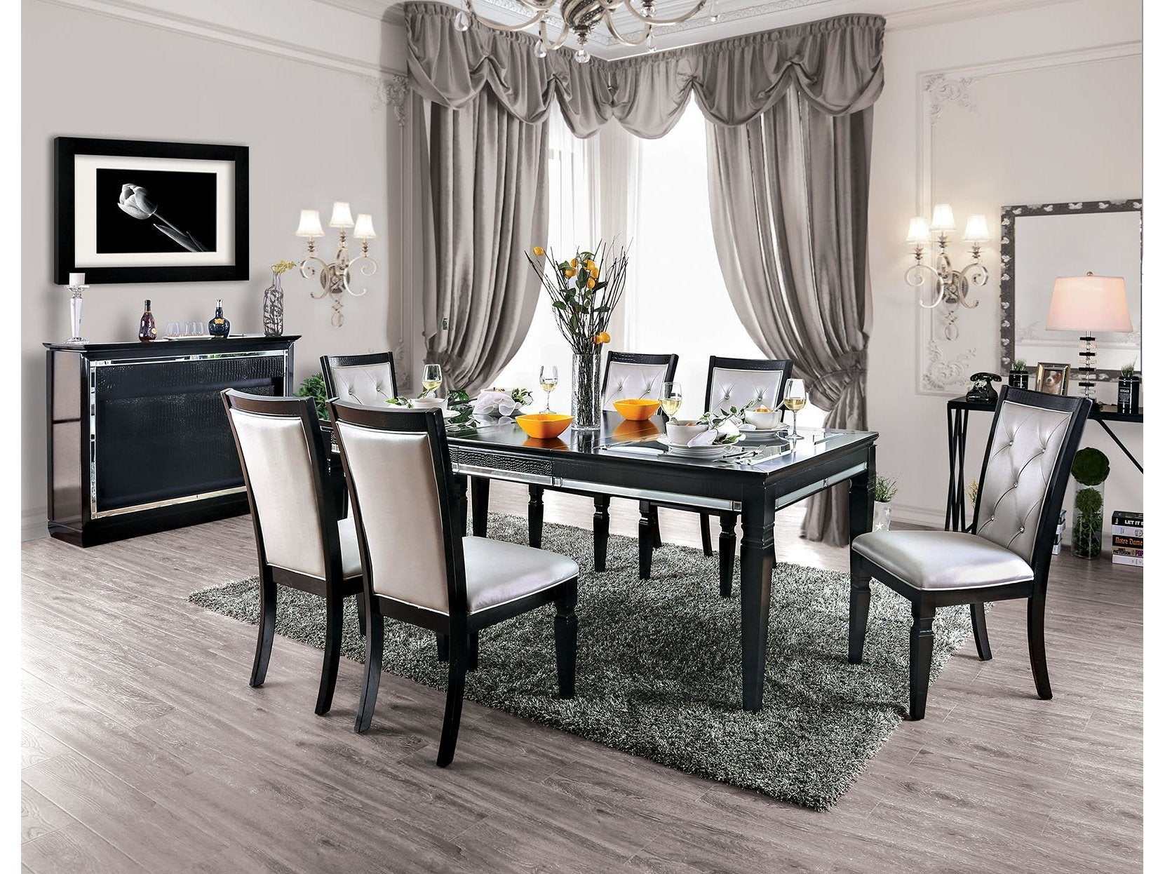 Alena Black & Silver Dining Table