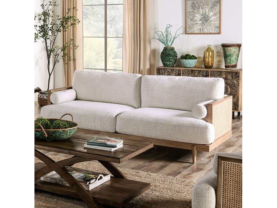 Alesund Beige & Light Oak Sofa