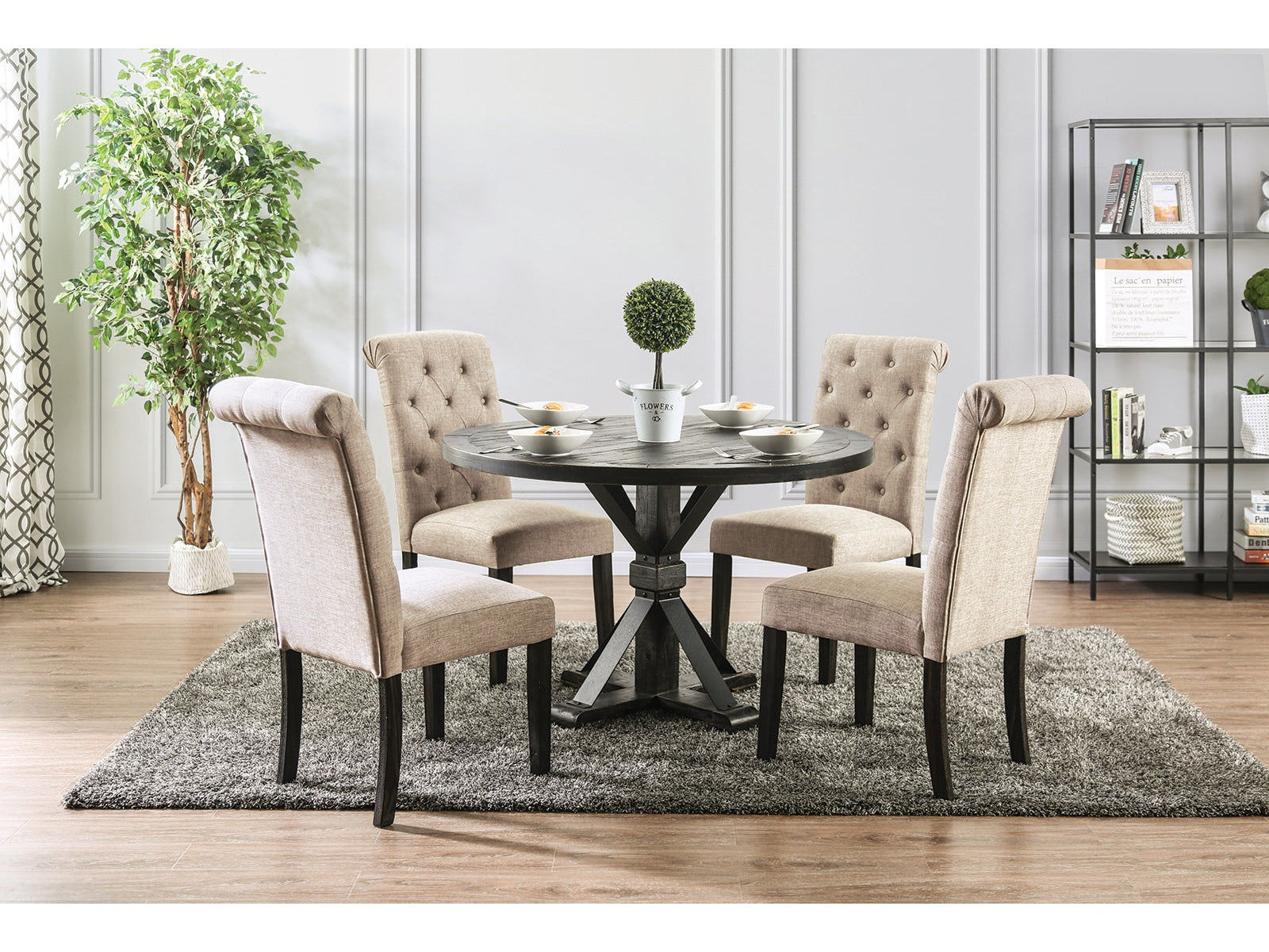 Alfred Antique Black/Ivory 5 Piece Dining Set