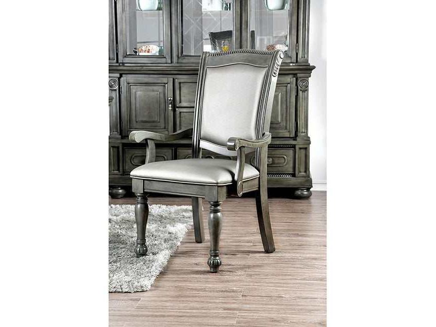 Alpena Gray/Silver Arm Chair (Set of 2)
