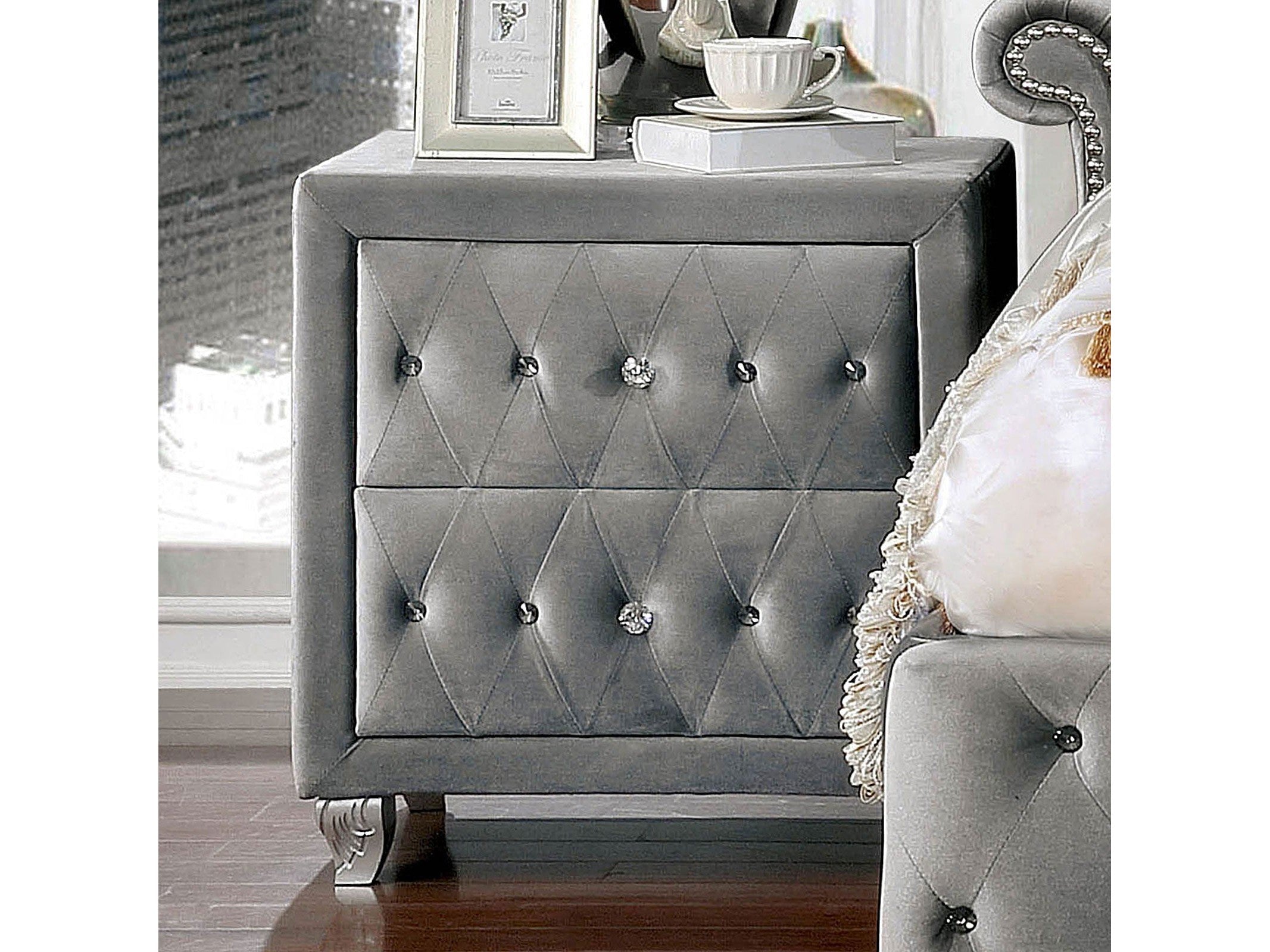 Alzire Gray Nightstand