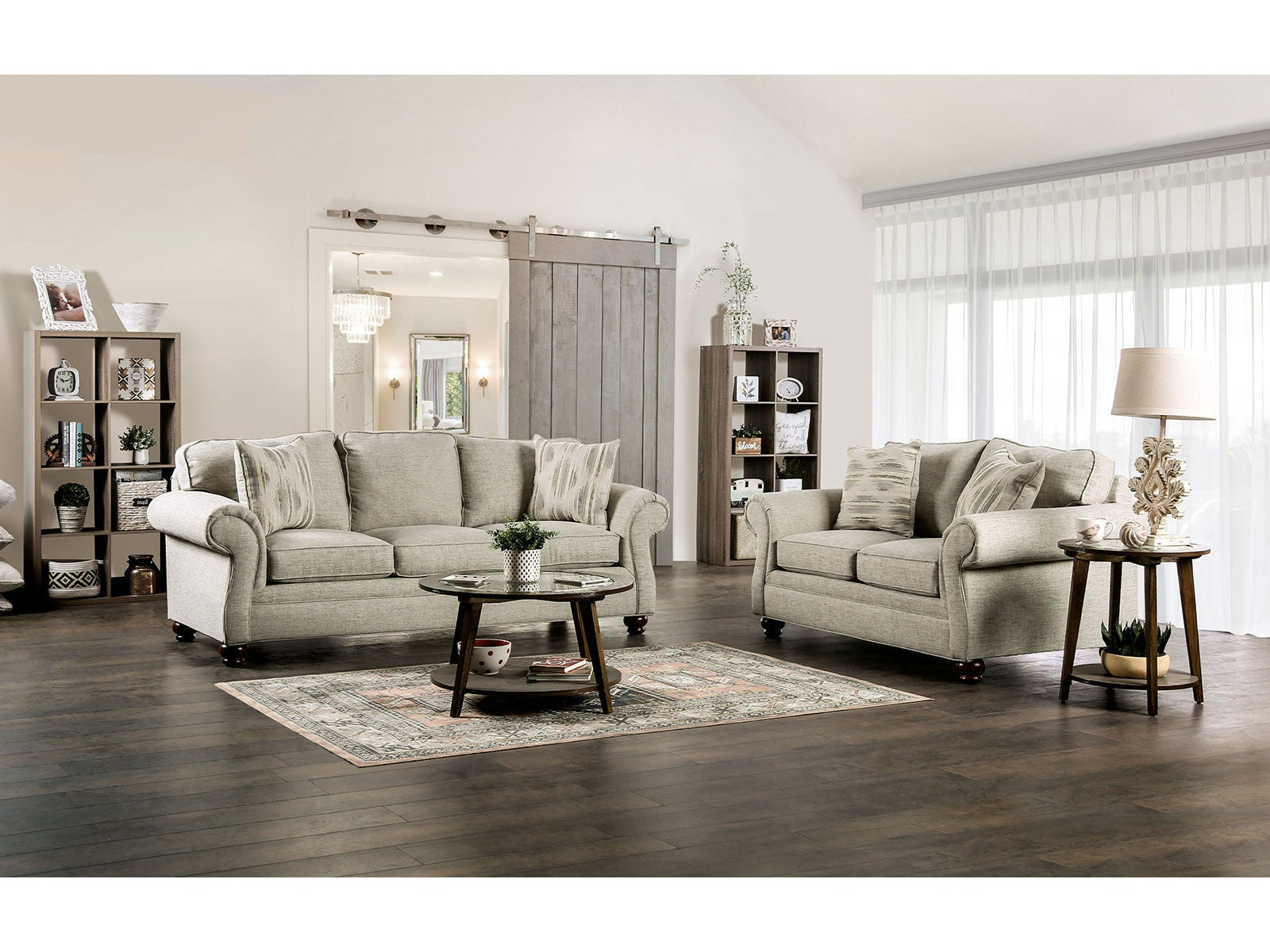 Amaya Cream Sofa & Loveseat