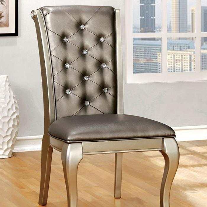 Amina Champagne Dining Side Chair (Set of 2)