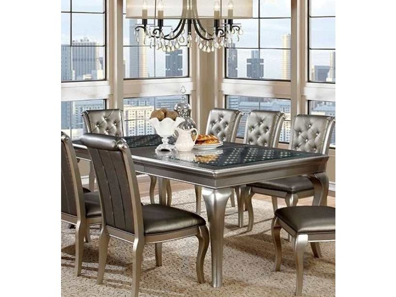 Amina Champagne Dining Table w/ 18" Leaf