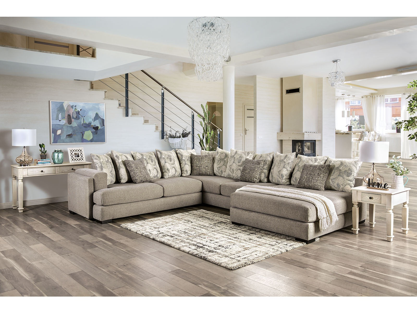 Angelia Light Gray Sectional