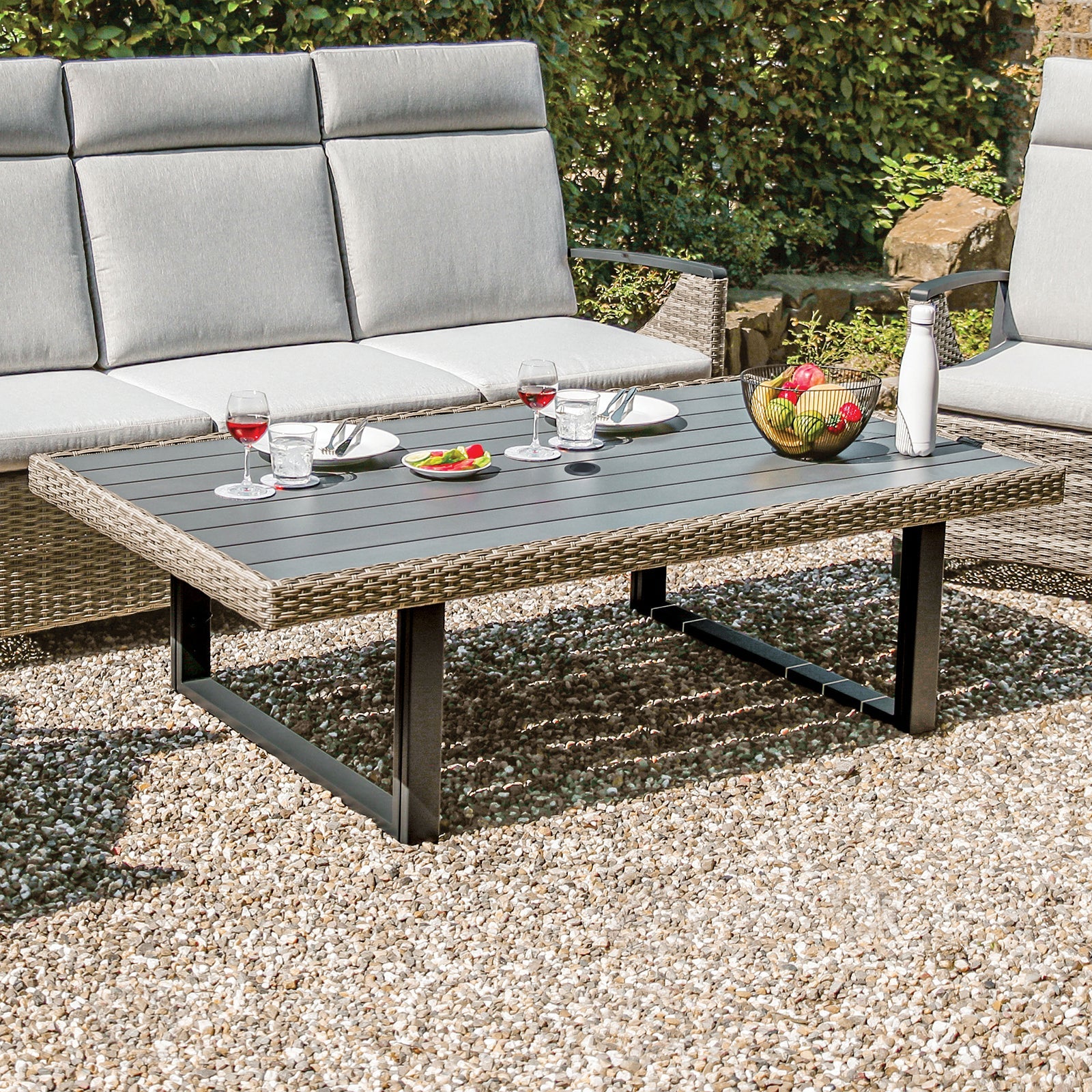 Antigua Gun Metal/Brown/Gray 4 Piece Patio Set