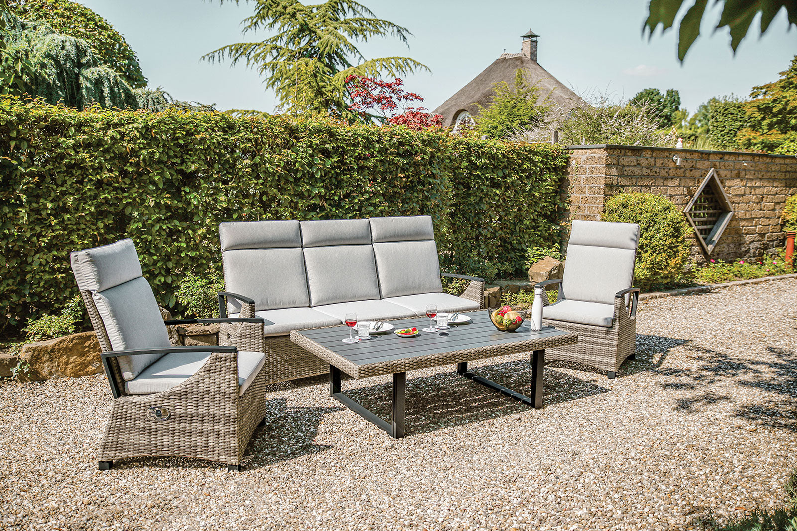 Antigua Gun Metal/Brown/Gray 6 Piece Patio Set