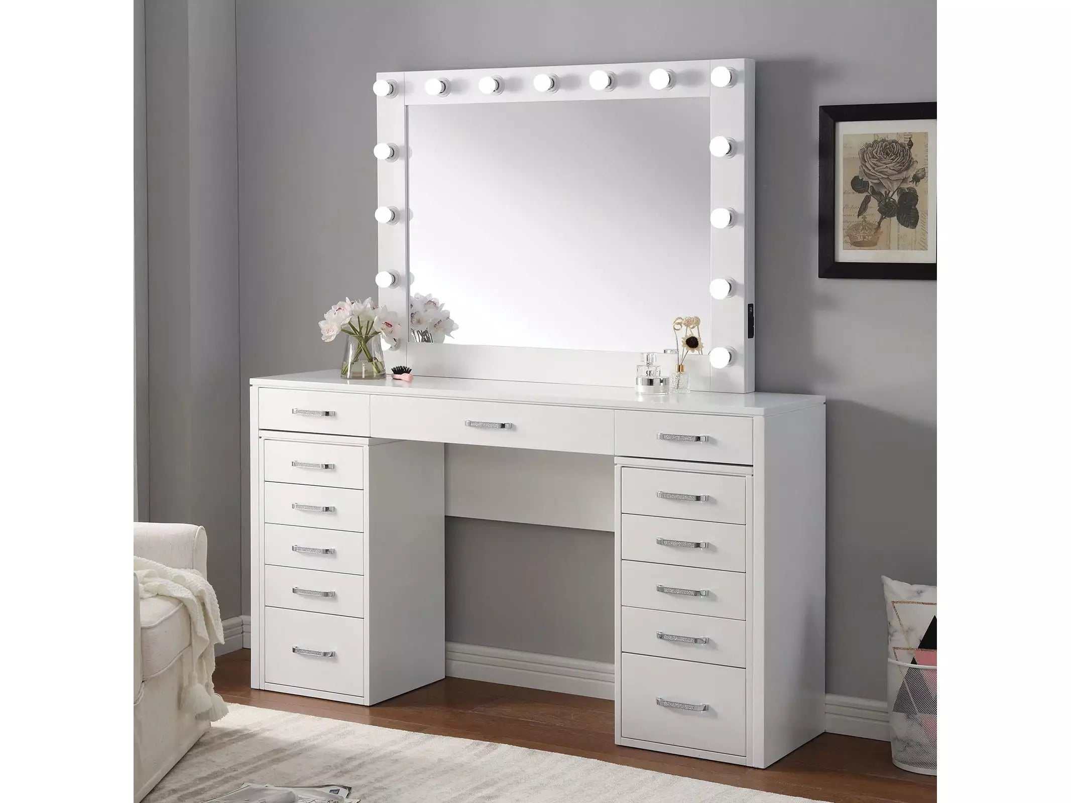 Aphrodite White Vanity Set