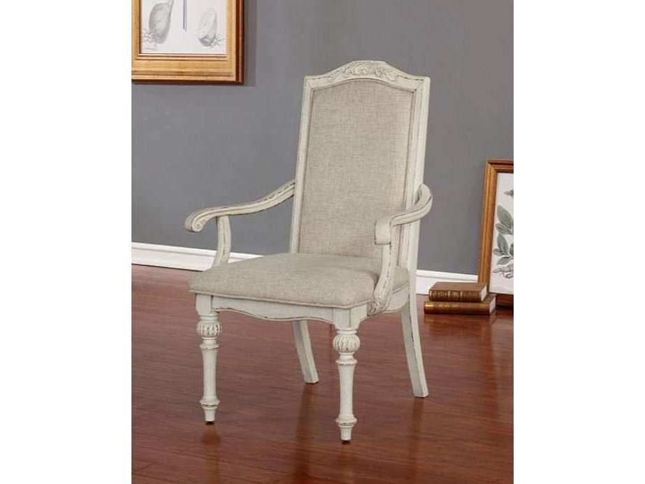Arcadia Antique White & Ivory Arm Chair (Set of 2)