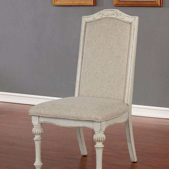 Arcadia Antique White & Ivory Side Chair (Set of 2)