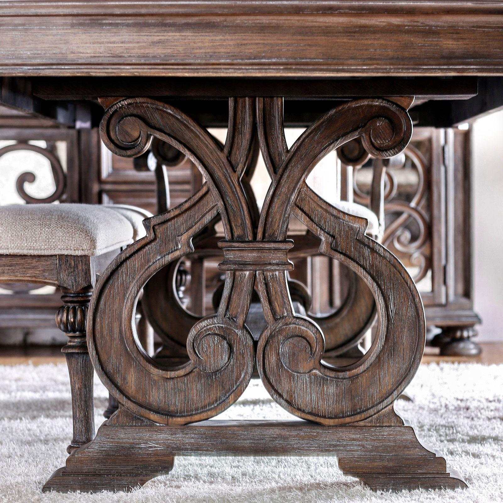 Arcadia Rustic Brown Dining Table w/ 18" Leaf