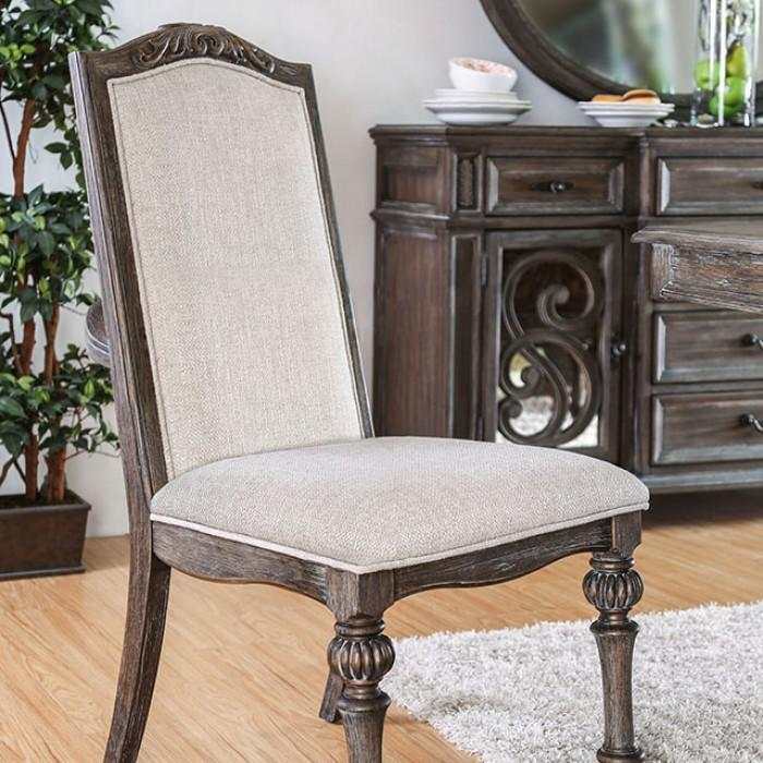 Arcadia Rustic Brown & Ivory Side Chair (Set of 2)