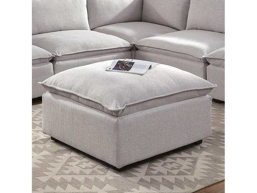 Arlene Light Gray Ottoman