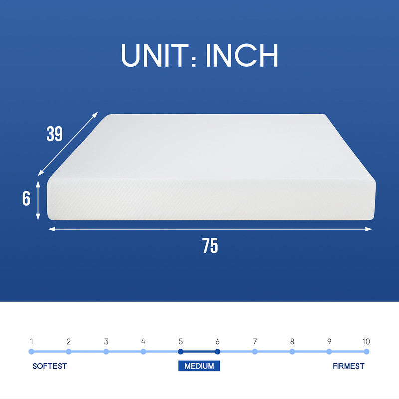 Artemisia White 6" Twin XL Memory Foam Mattress (Roll-In-Box)