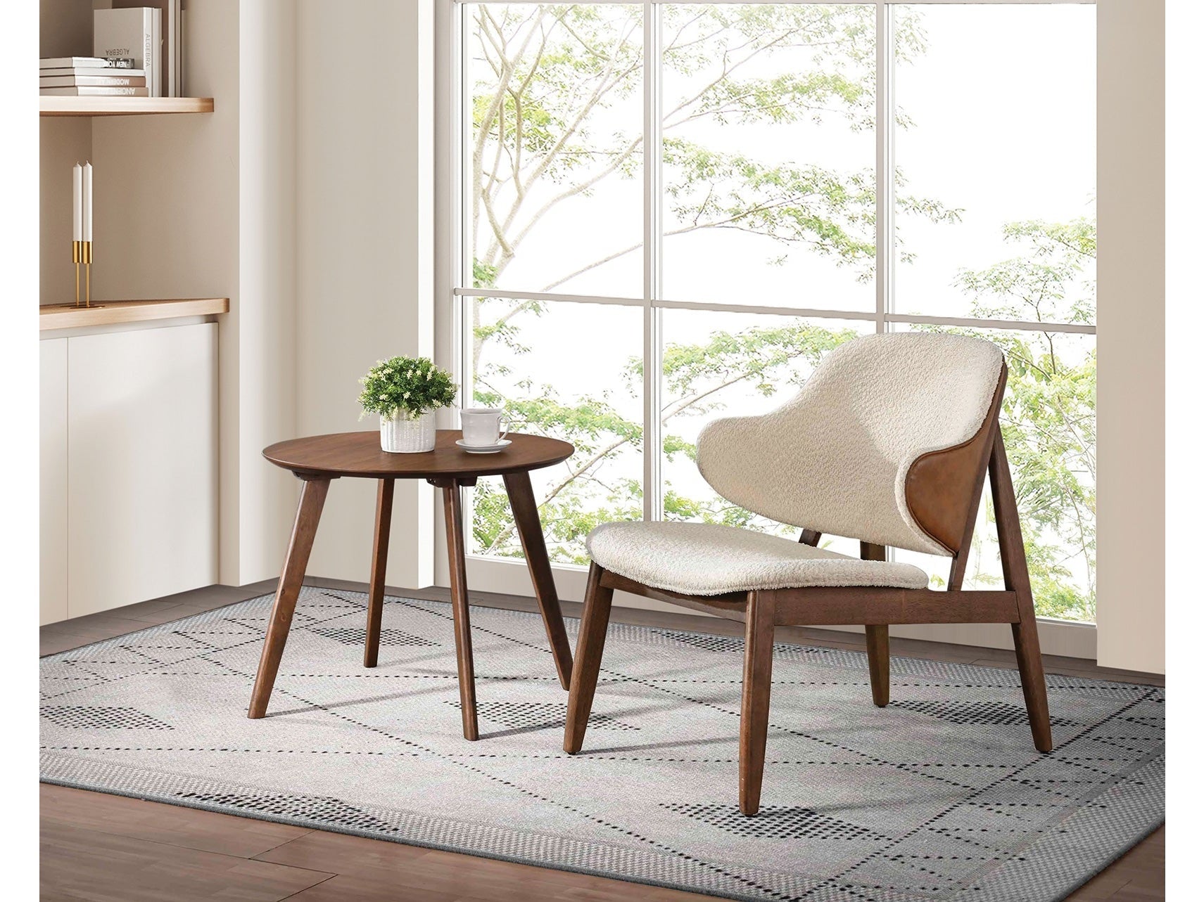 Arth Walnut Chair & Side Table
