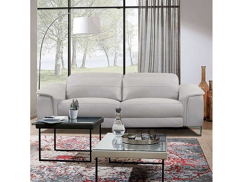 Ascona Light Taupe Leatherette Power Reclining Sofa