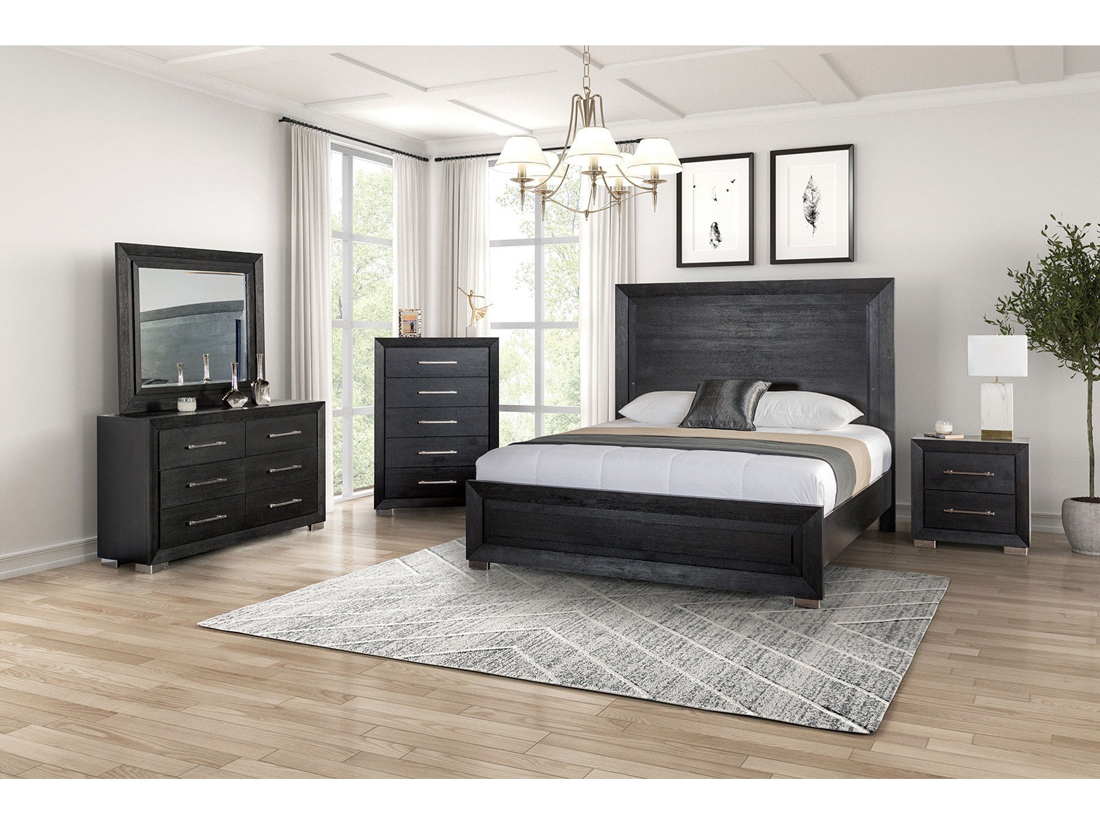 Ashbourne Black Queen 4 Piece Bedroom Set