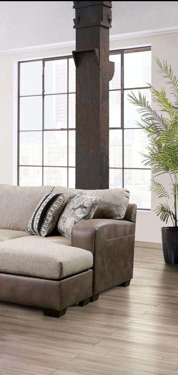 Ashenweald Light Brown L Shape Sectional Sofa