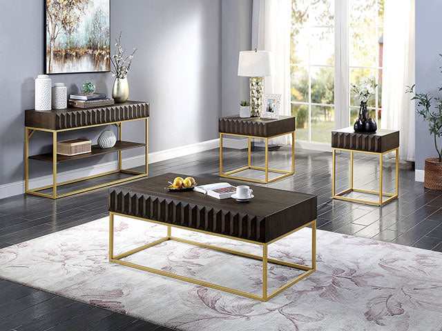 Augsburg Walnut/Gold Sofa Table