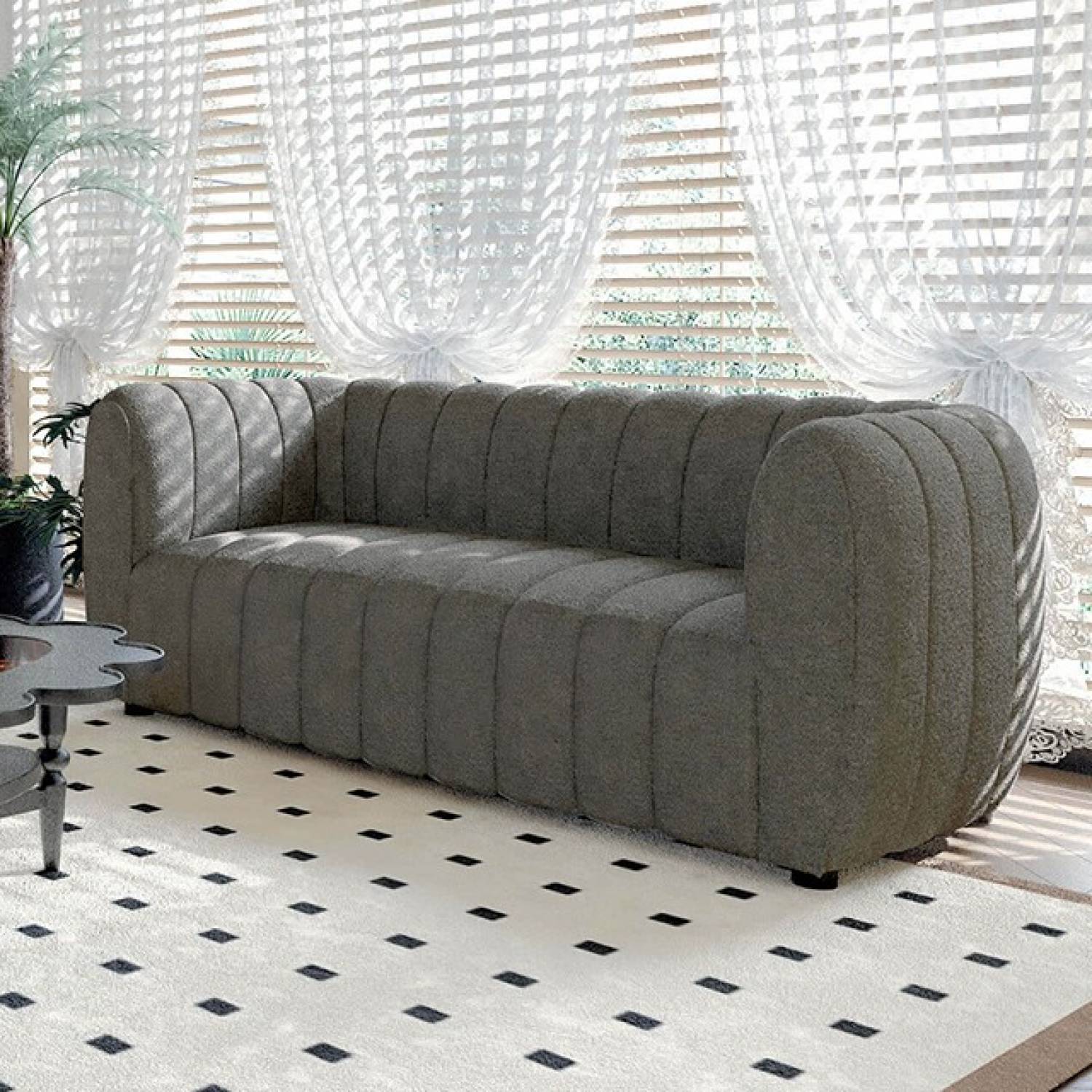 Aversa Charcoal Gray Sofa & Loveseat