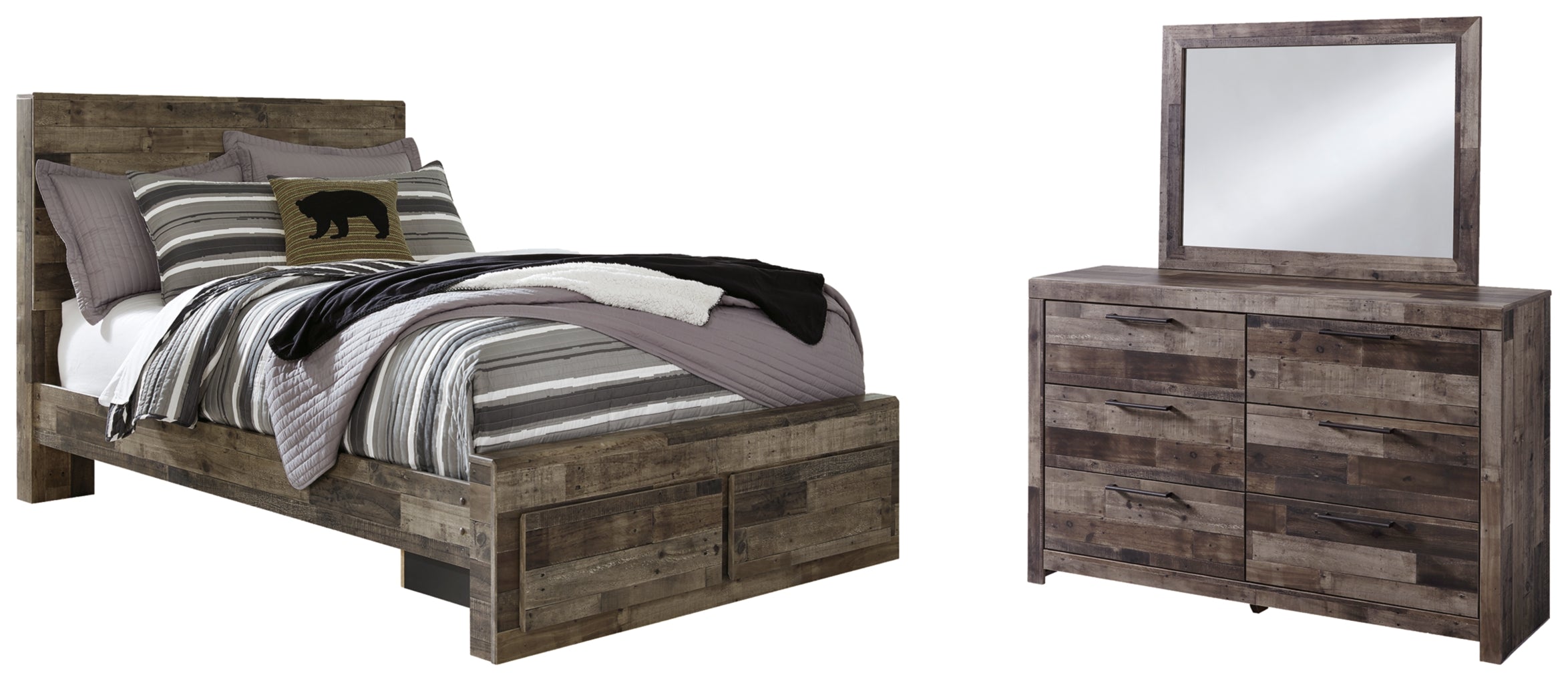 Derekson Panel Bed, Dresser, Mirror, Chest & Nightstand, Bedroom Set