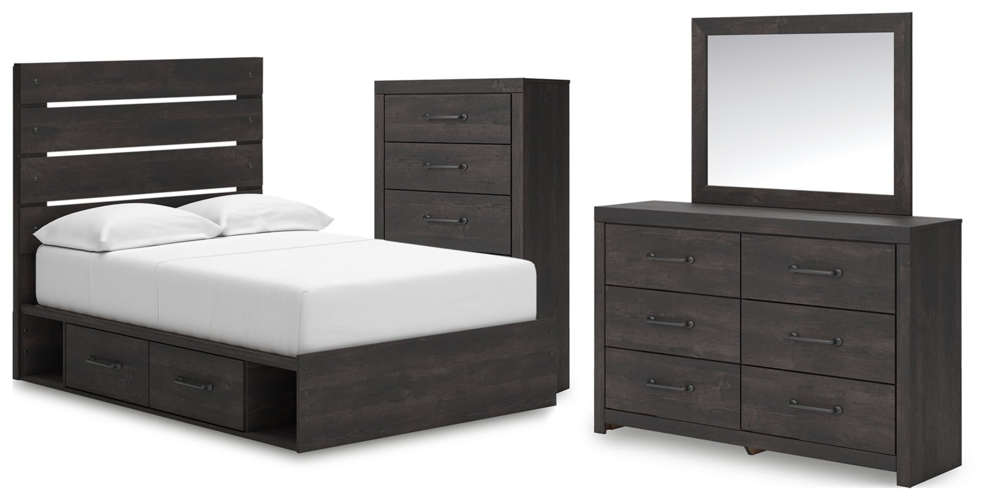 Hollivern Panel Bed, Dresser, Mirror, Chest & Nightstand, Bedroom Set