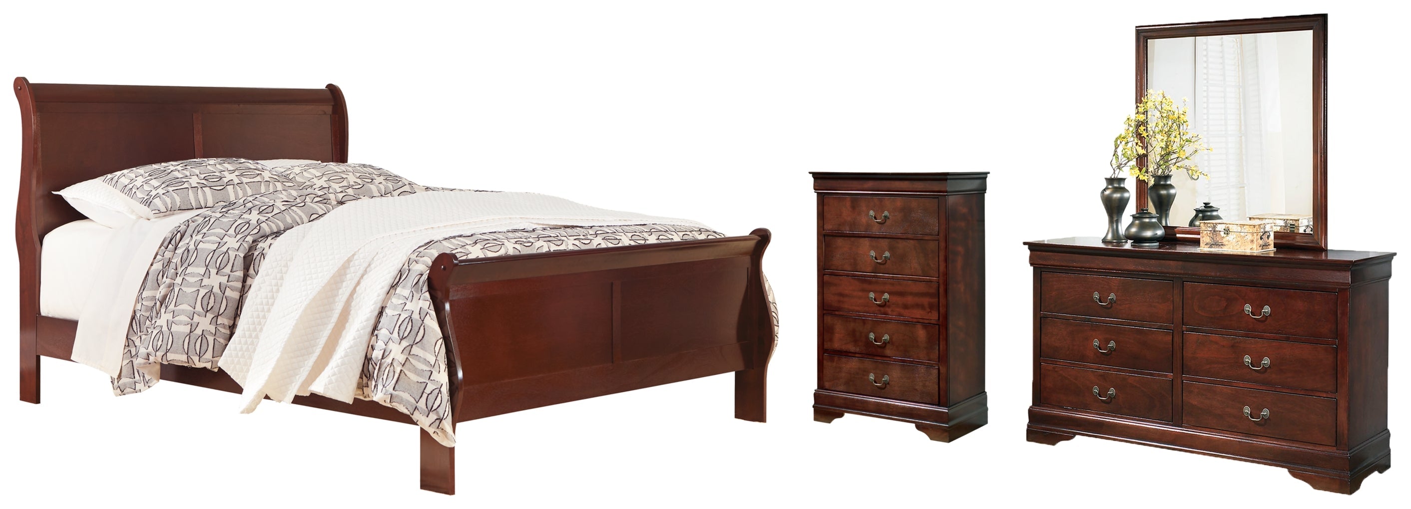 Alisdair Sleigh Bed, Dresser, Mirror, Chest & Nightstand, Bedroom Set