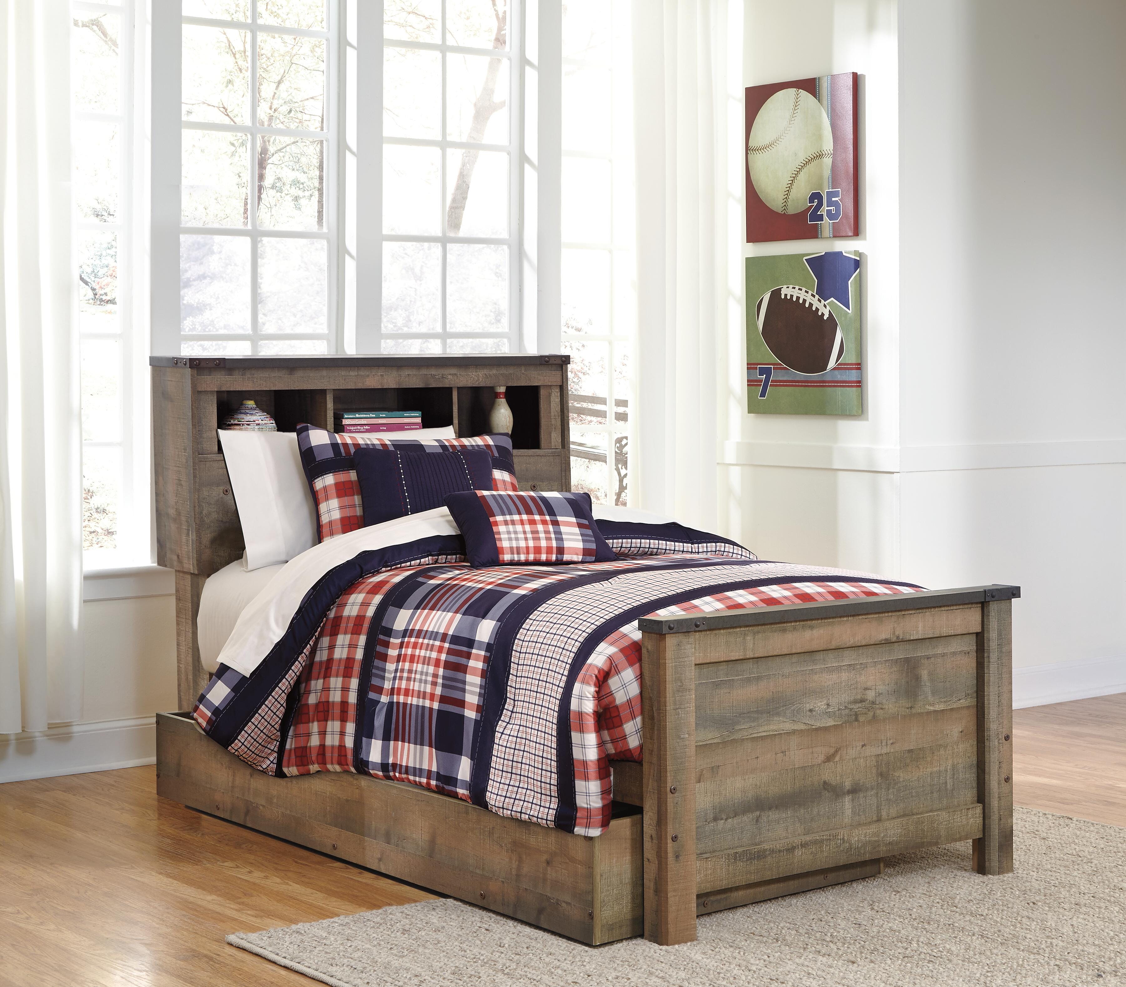 Trinell Bookcase Bed with 1 Large Storage Drawer