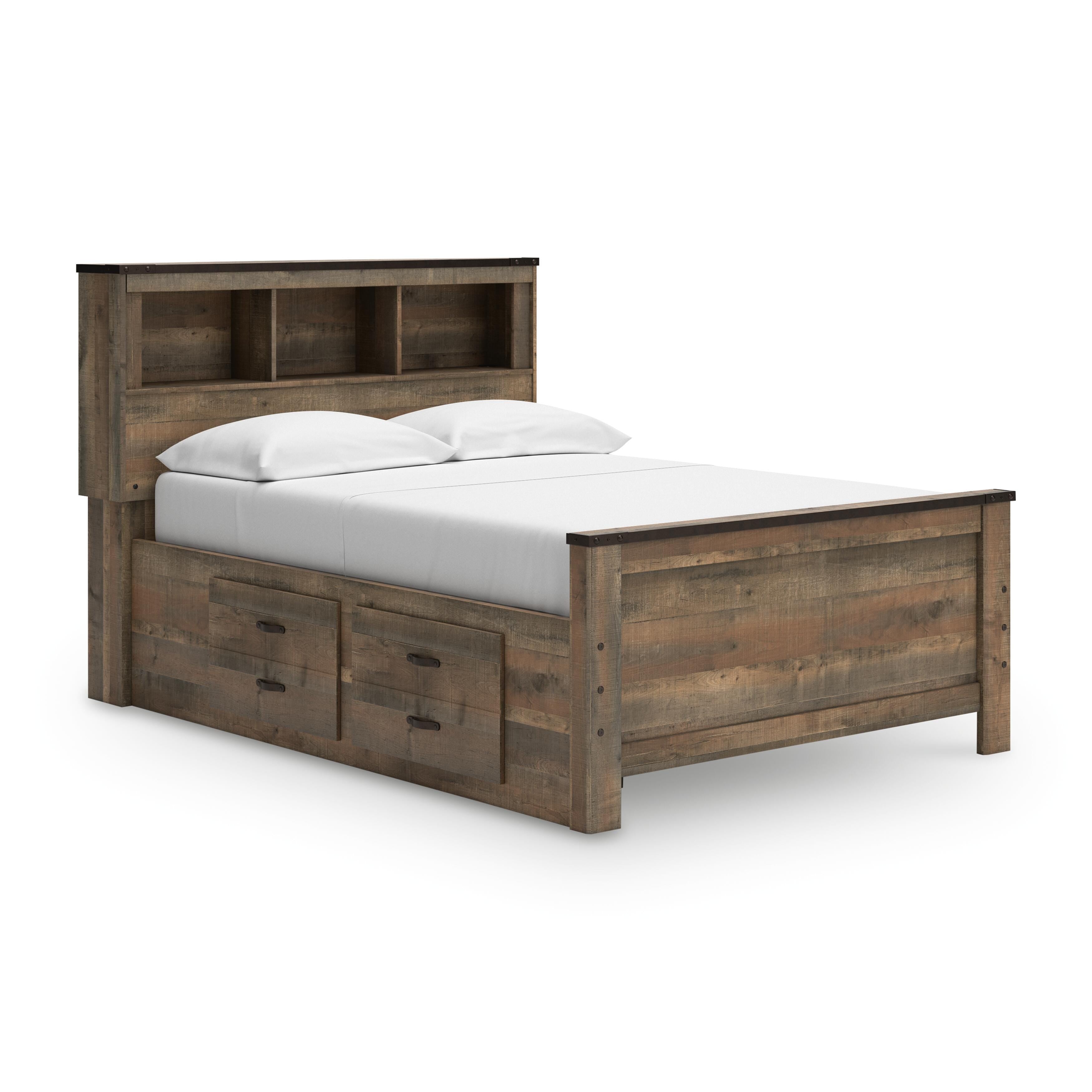 Trinell Bookcase Bed with 2 Storage Drawers