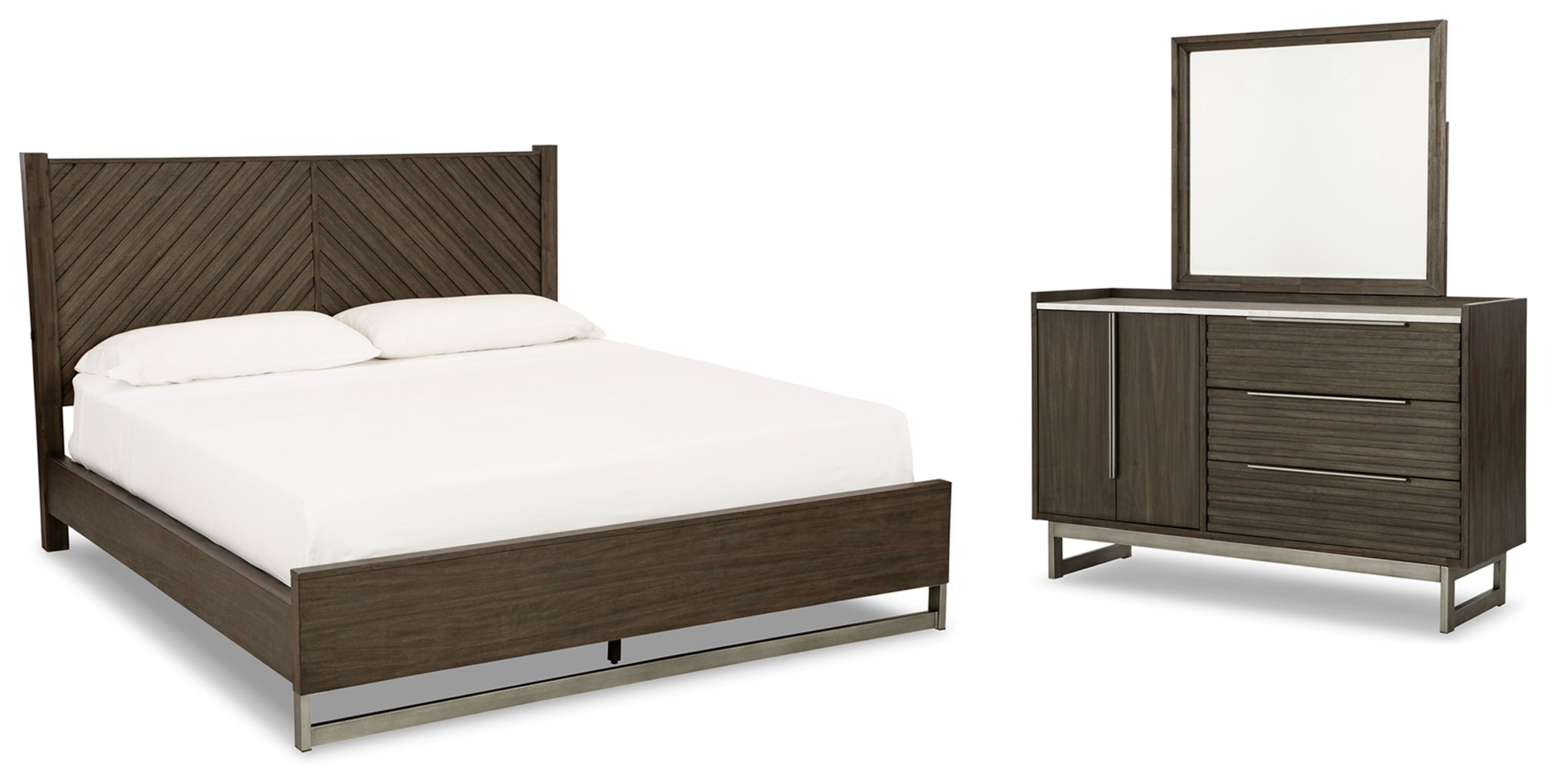 Arkenton Panel Bed, Dresser & Mirror, Bedroom Set