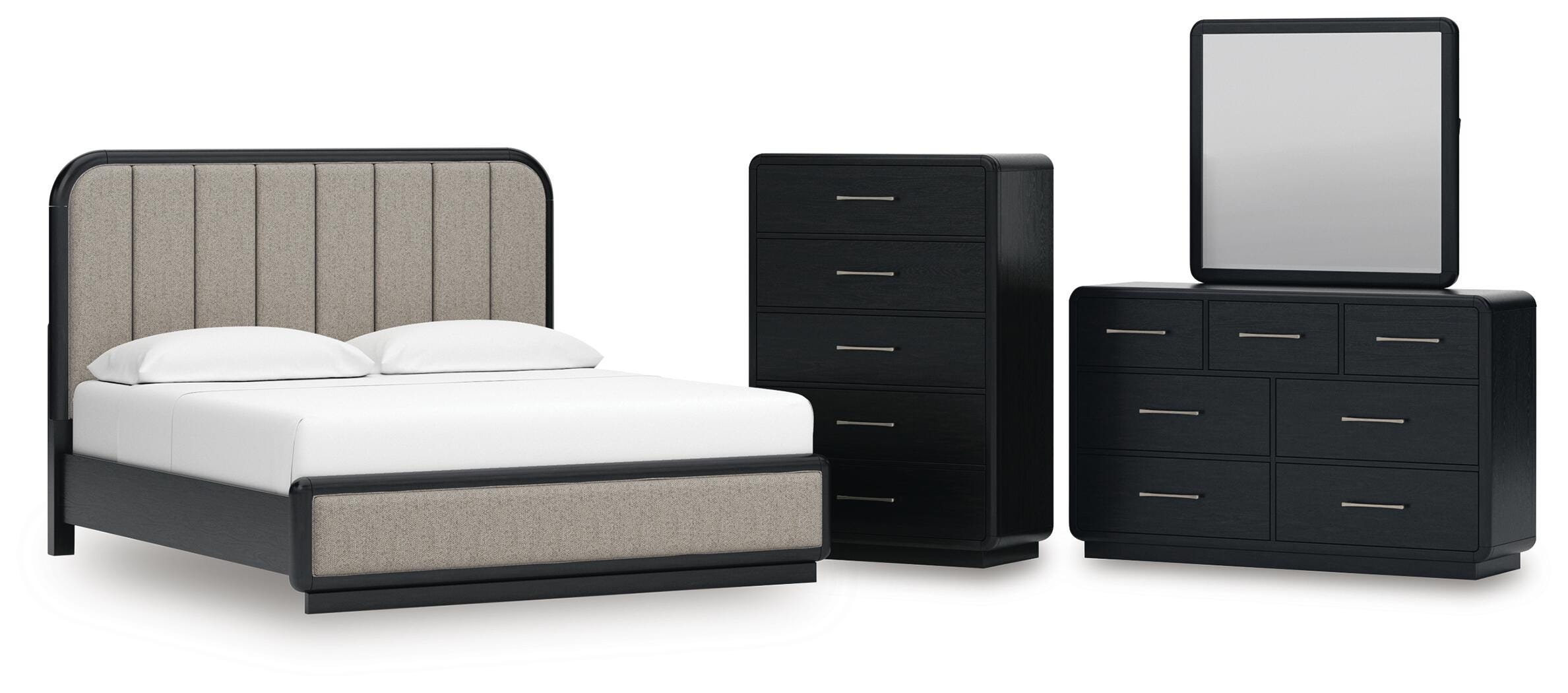 Rowanbeck Upholstered Panel Bed Bedroom Set