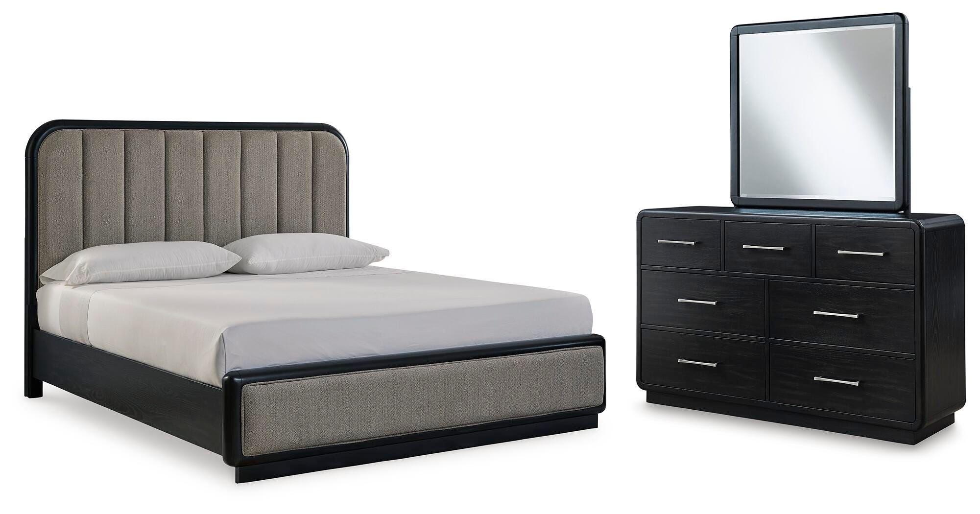 Rowanbeck Upholstered Panel Bed Bedroom Set