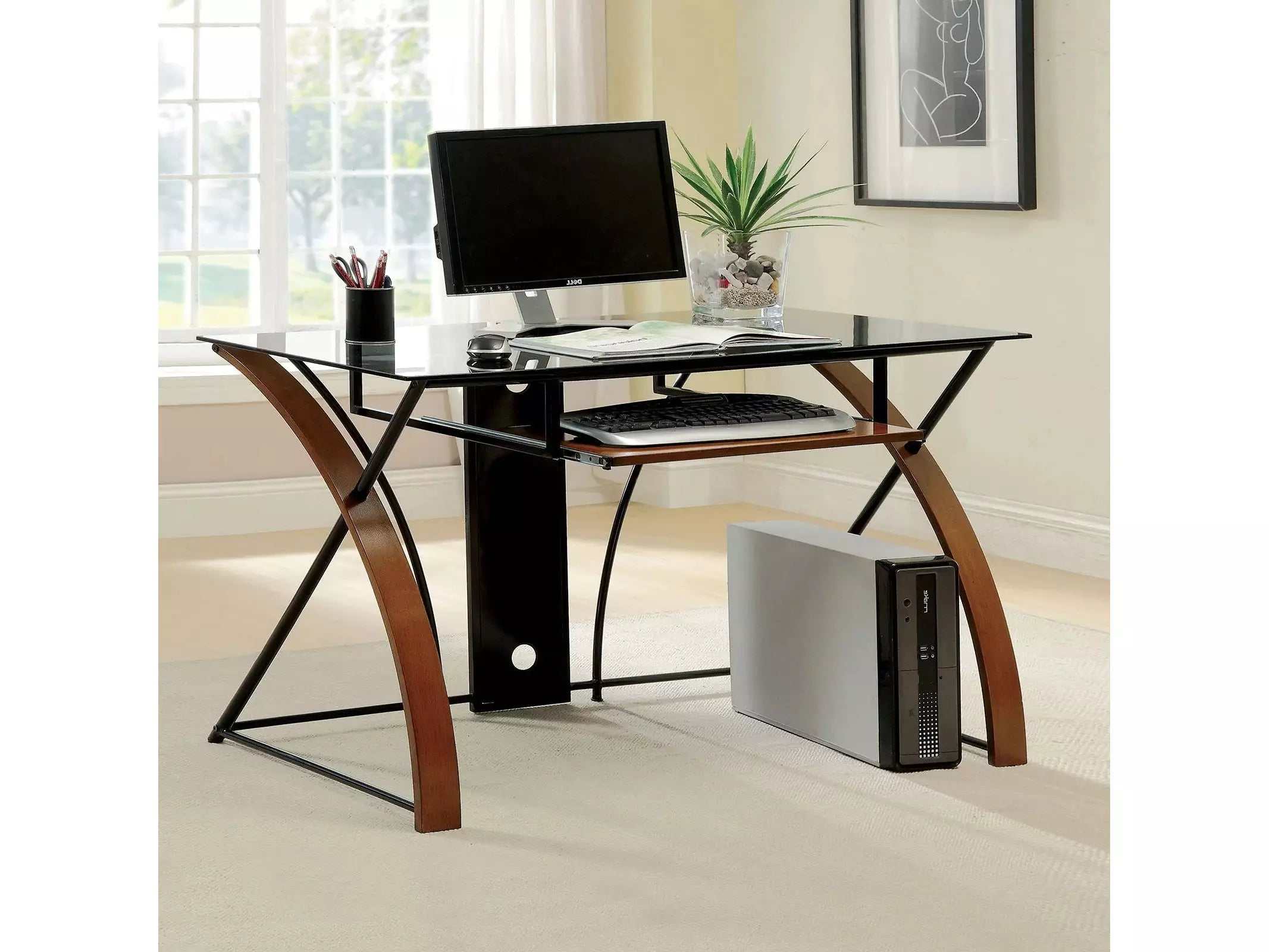Baden Oak & Black Computer Desk