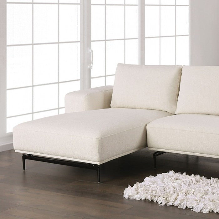 Baerum Linen White Left Chaise Sectional