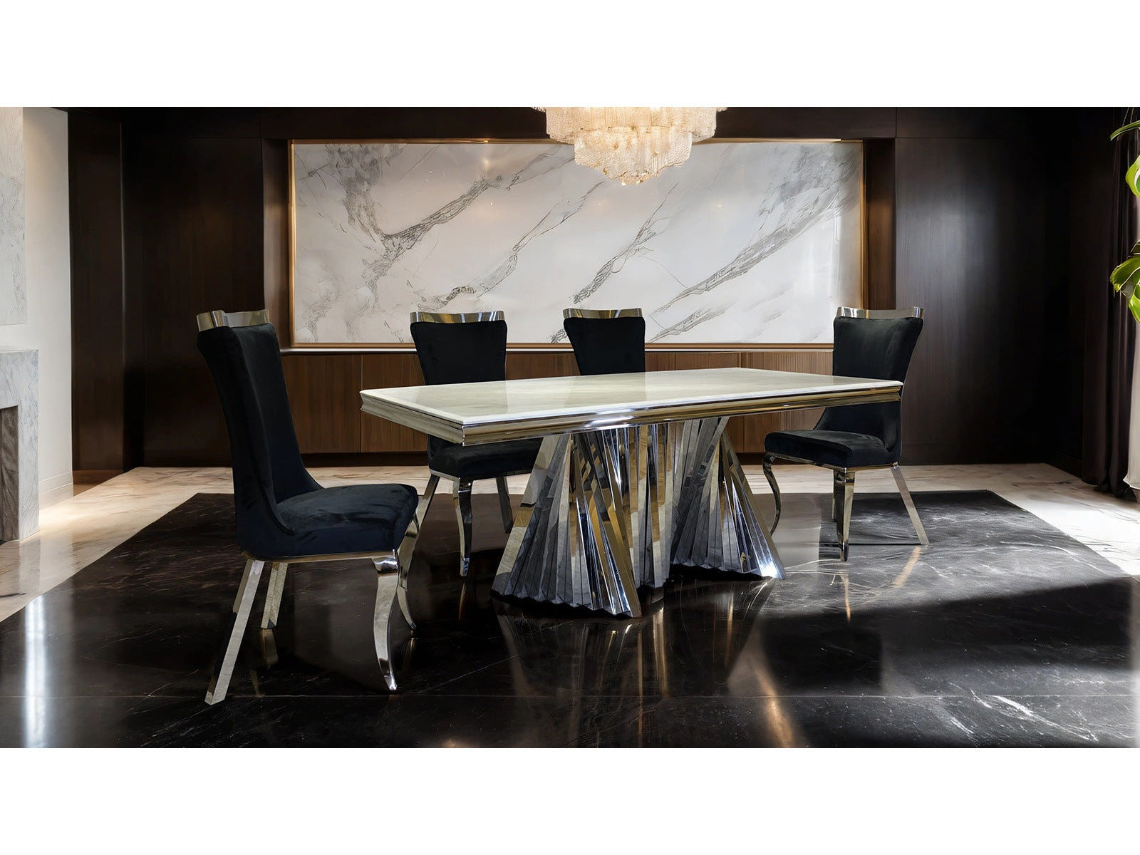 Basilicata Chrome Dining Table