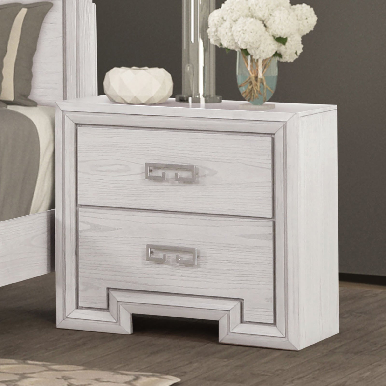 Basilone White Nightstand