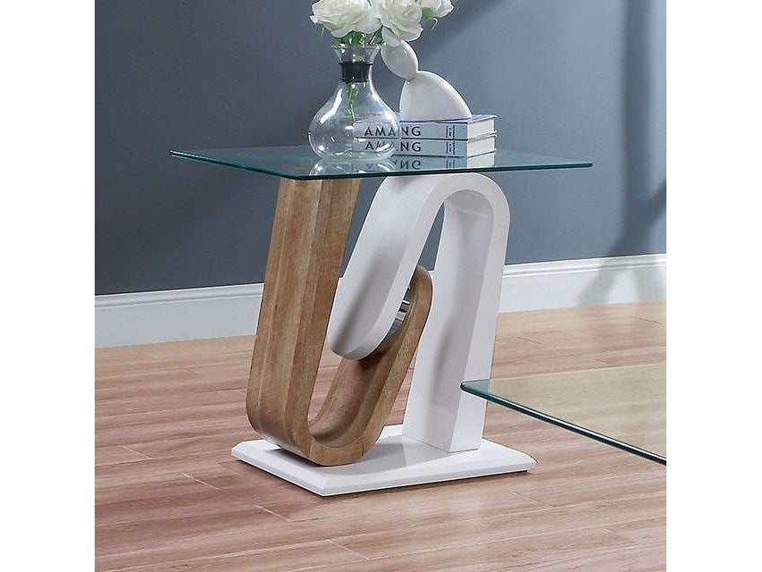Batam White/Natural Tone End Table