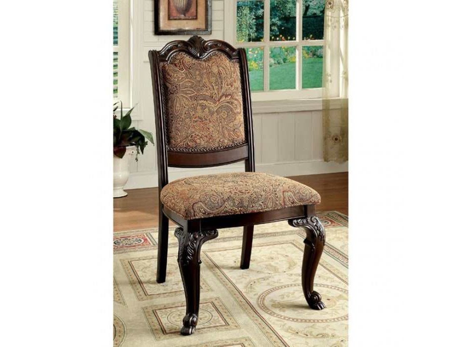 Bellagio Brown Cherry/Brown Fabric Side Chair (Set of 2)