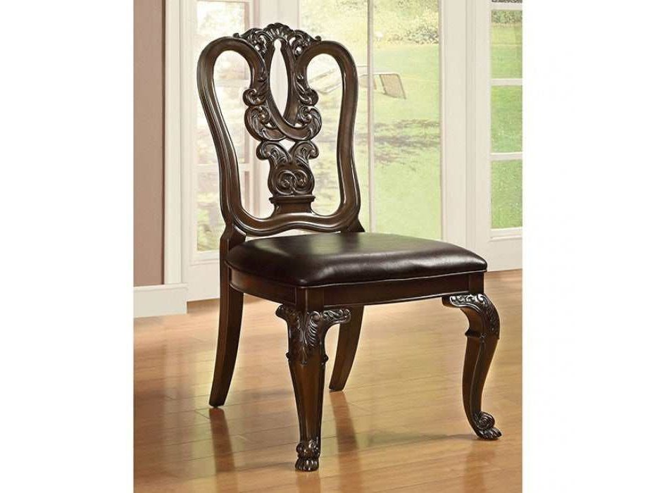 Bellagio Brown Cherry/Dark Brown Wooden/Leatherette Side Chair (Set of 2)