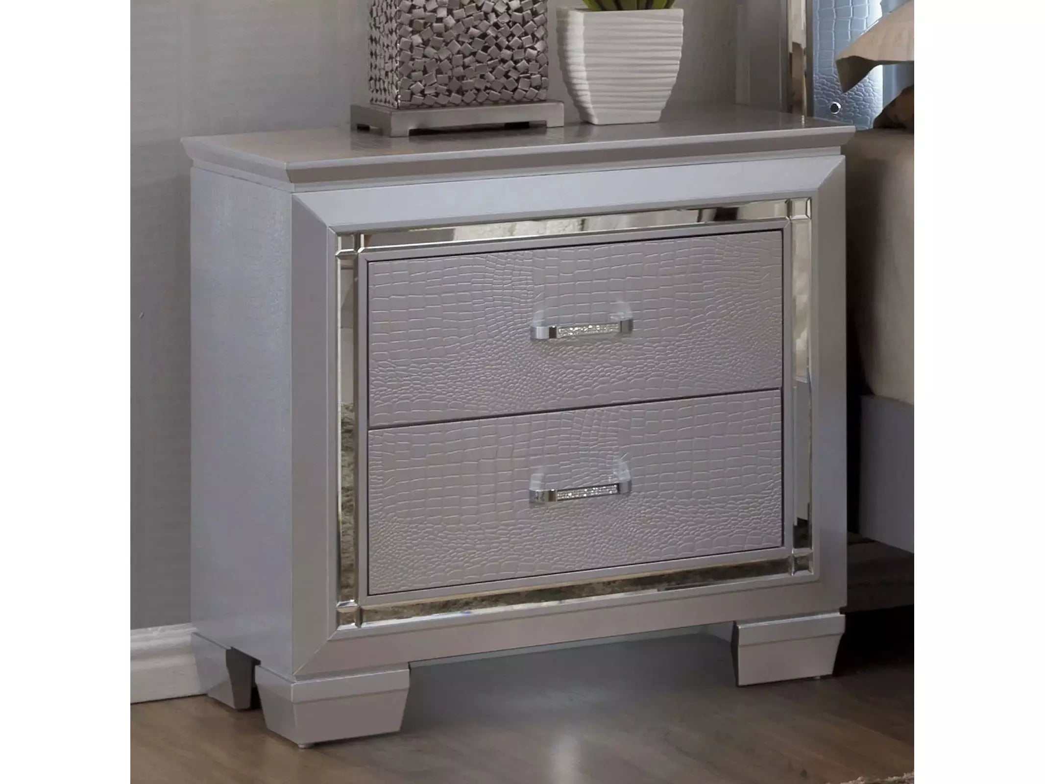 Bellanova Silver Nightstand