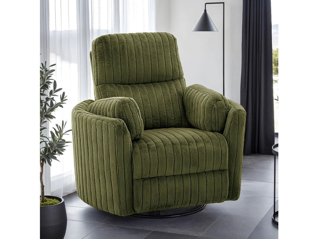Belper Olive Green Power Glider Recliner w/ Swivel