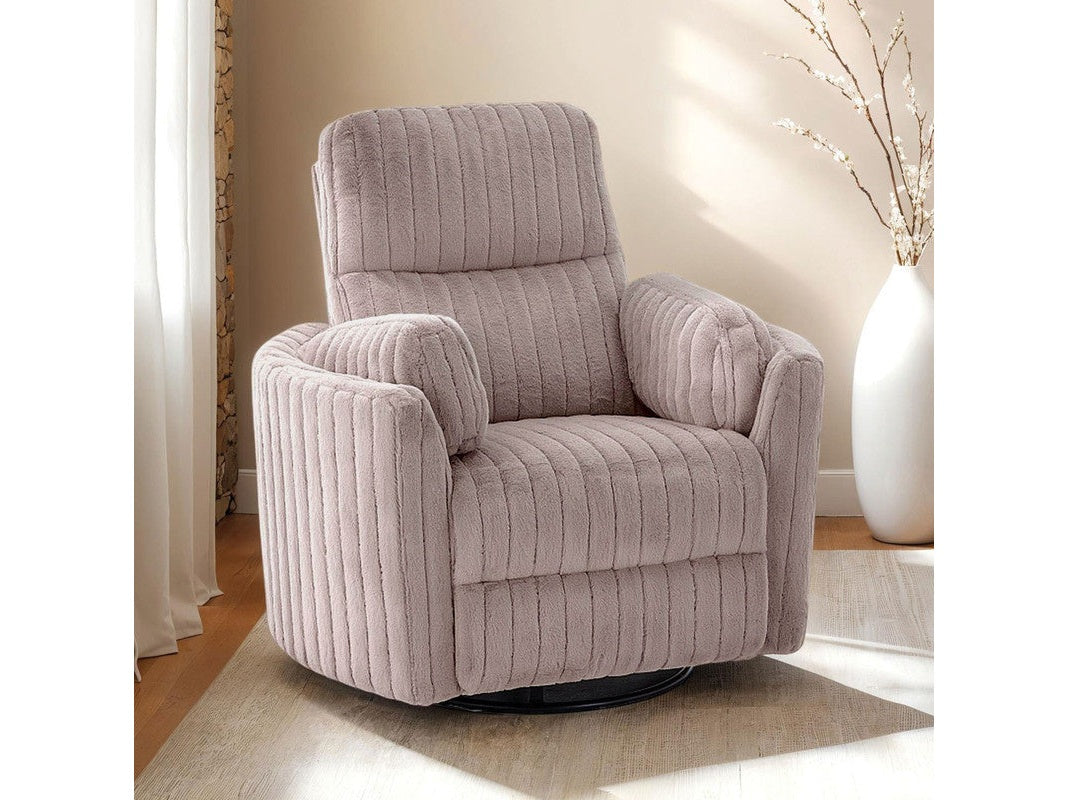 Belper Taupe Power Glider Recliner w/ Swivel