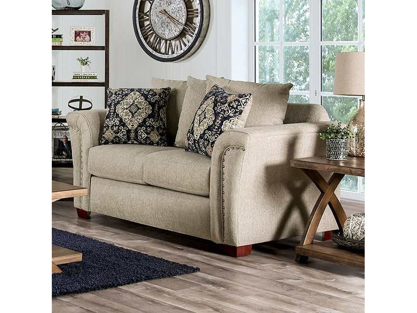 Belsize Beige/Navy Loveseat