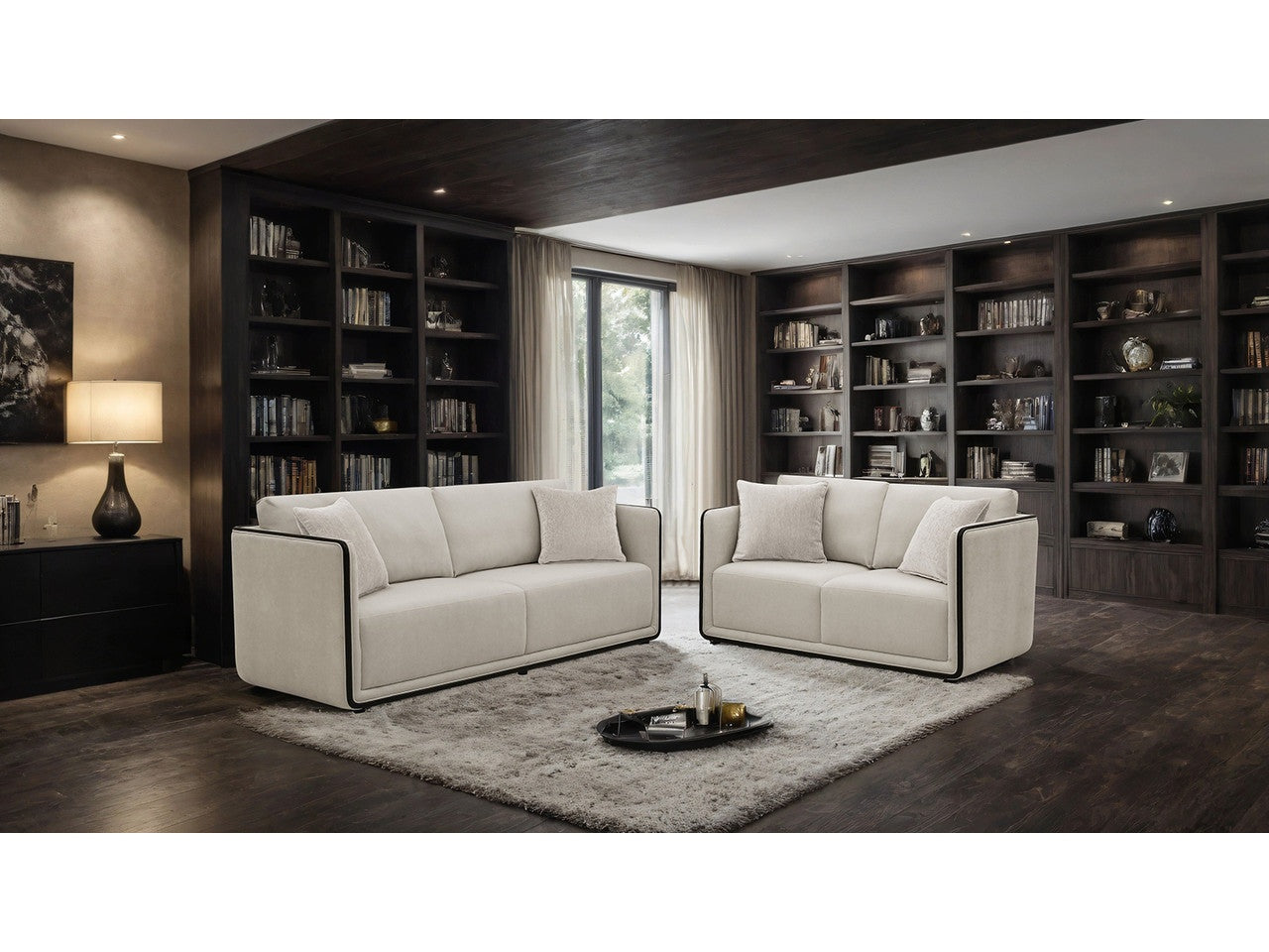 Benilde Taupe Sofa & Loveseat