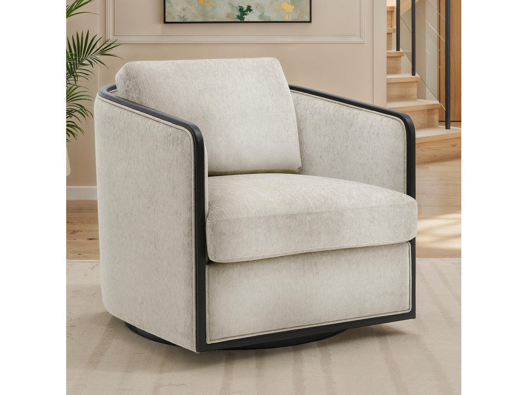 Benilde Taupe Swivel Chair