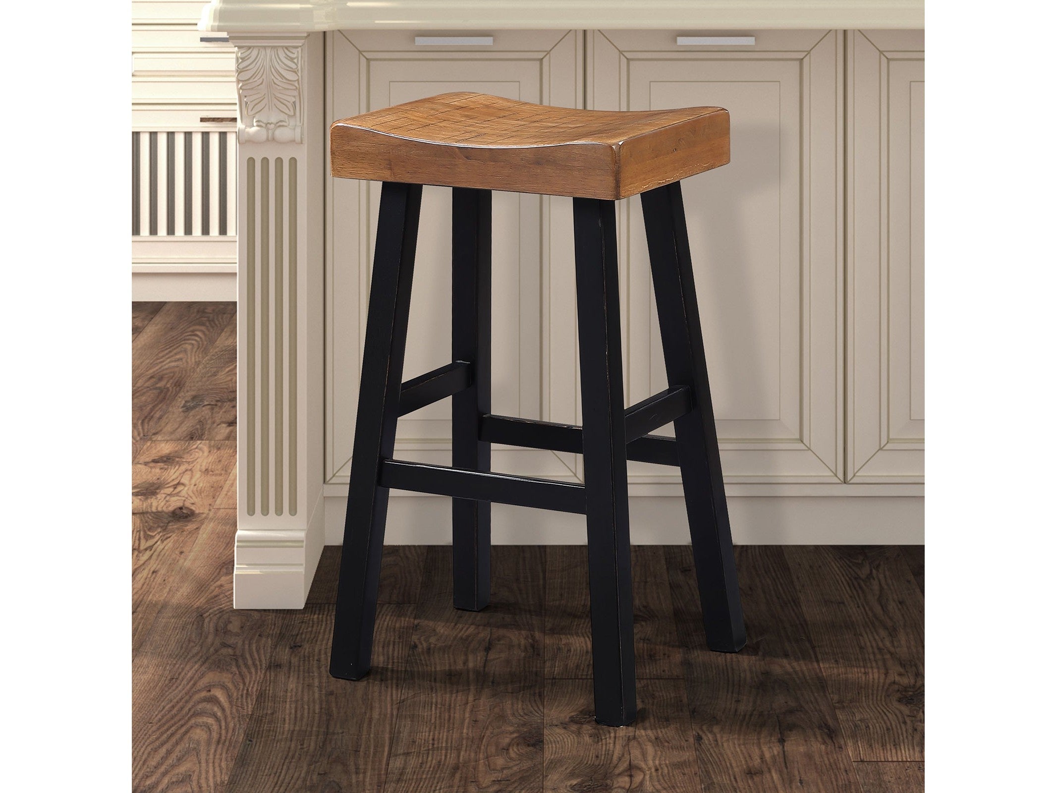 Biasca Oak/Black Stool (Set of 2)