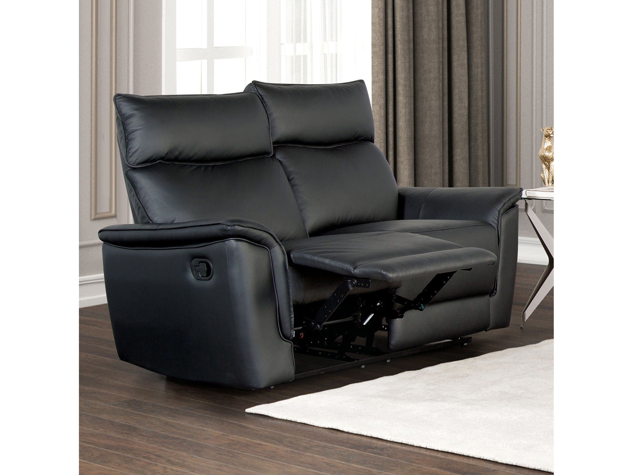 Bienne Black Reclining Loveseat