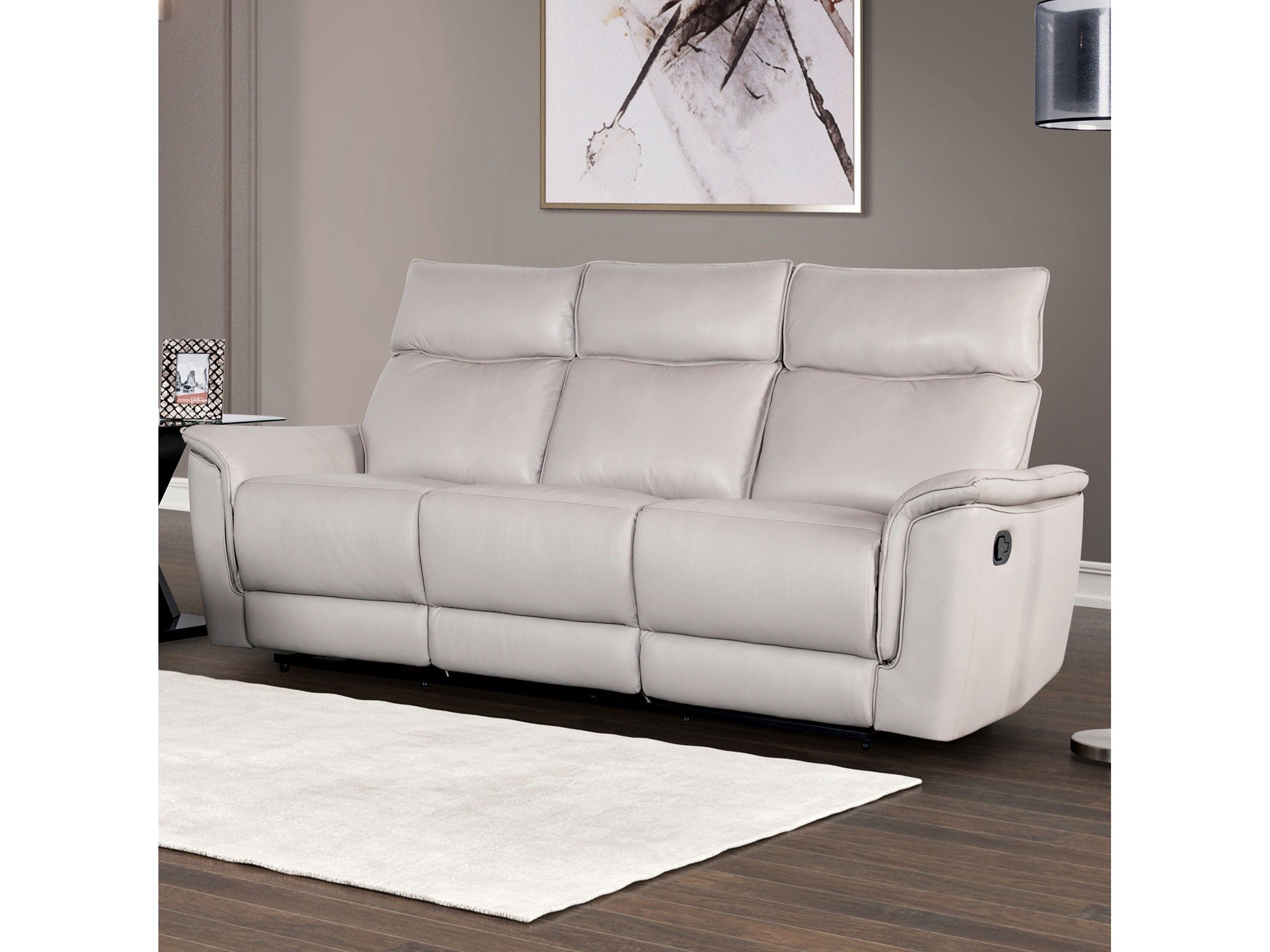 Bienne Taupe Reclining Sofa